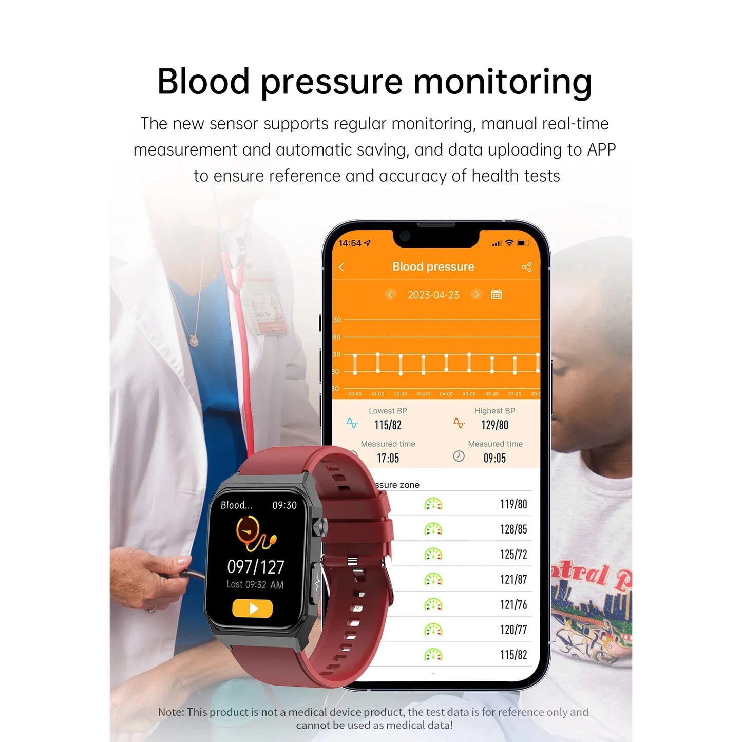 NORTH EDGE Health Plus Glucose Heart Smart Watch