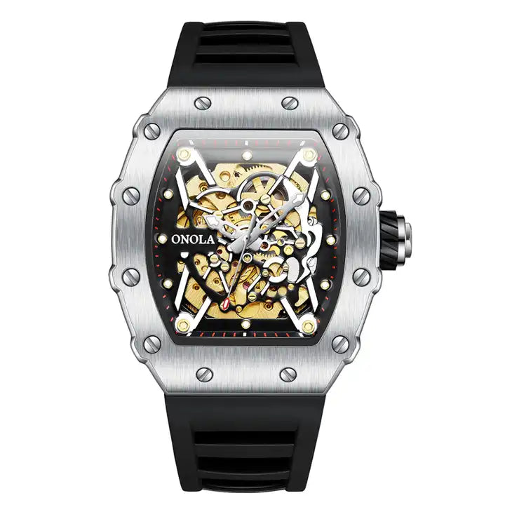ONOLA Creed-X AUTOMATIC Watch - Silver Black image