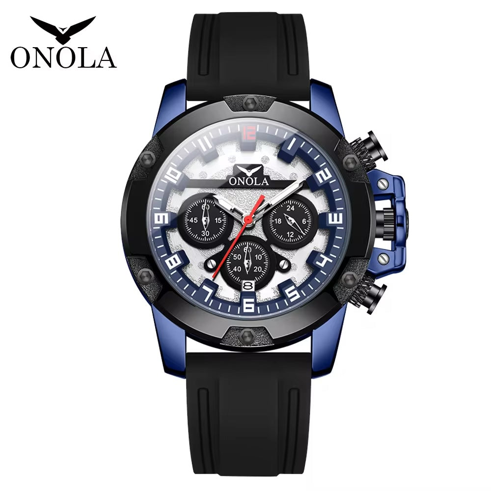 ONOLA Freeman Quartz Chronograph Silicone Strap Watch image 9