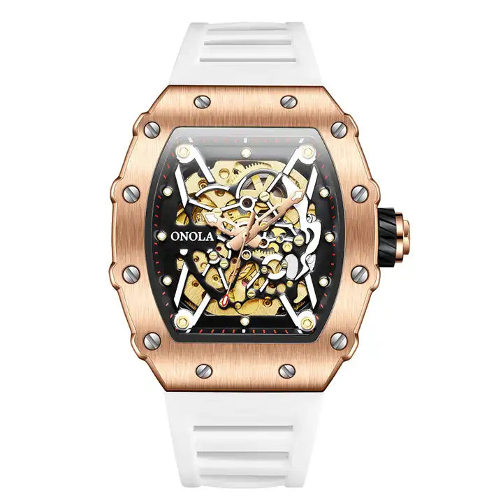 ONOLA Creed-X AUTOMATIC Watch - Rose Gold / White image