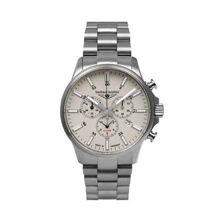 BAUHAUS AVIATION Men’s Titanium Quartz Chronograph Bracelet Watch 2880M5 image 0