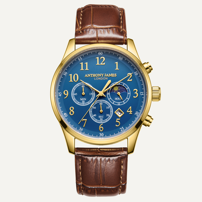 Moonphase Chronograph Gold Blue image 0