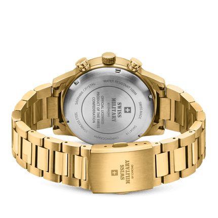 Swiss Military Minimalist Chronograph Watch – White, Gold| SM34114.06 image 2