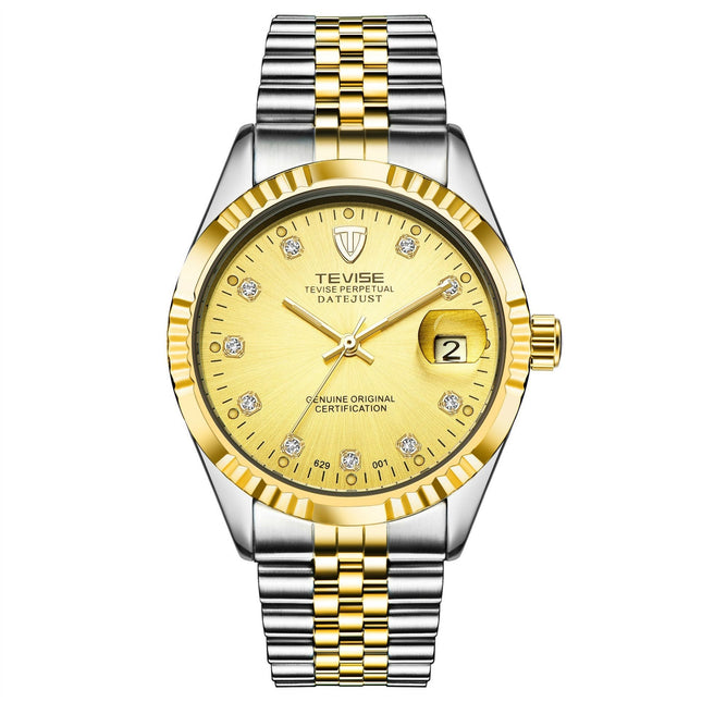 TEVISE Classic Automatic Calendar Two Tone/Gold Watch image 0