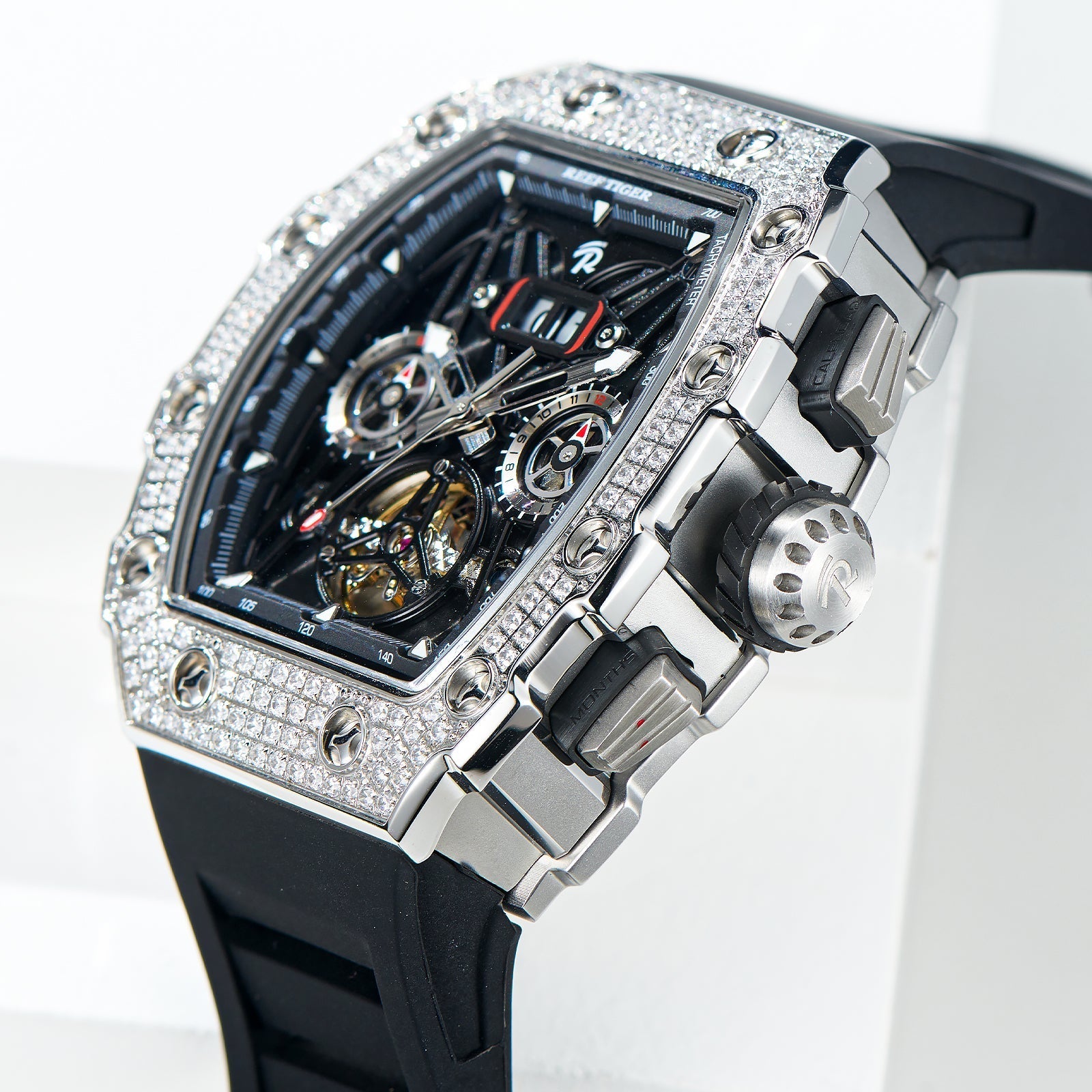 Reef Tiger Men's Aurora Titan Mechanical Multifunctional Day/Date Skeleton Automatic Watch RGA3009 image 4