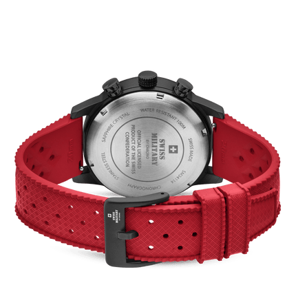 Swiss Military Minimalist Chronograph Watch – FKM-Rubber, Red| SM34114.14 image 2