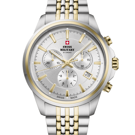 Swiss Military SM34107.06 – Classic Chronograph Watch Silver Bicolor image 0