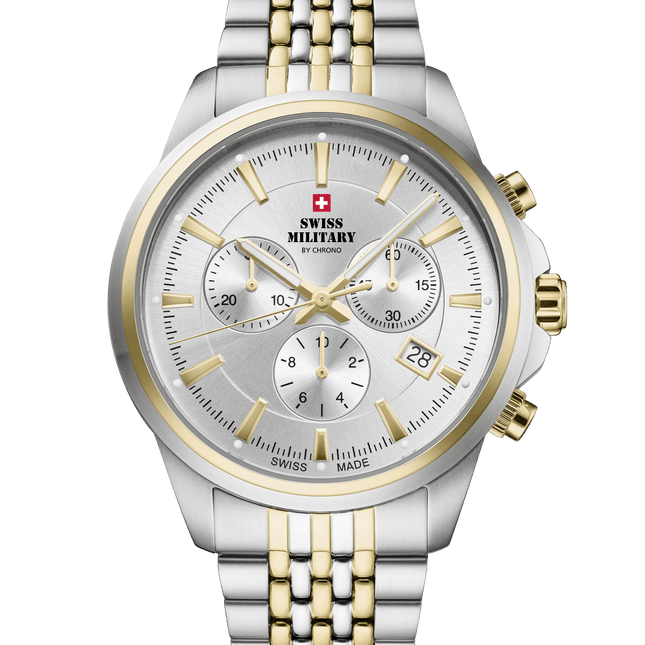 Swiss Military SM34107.06 – Classic Chronograph Watch Silver Bicolor image 0