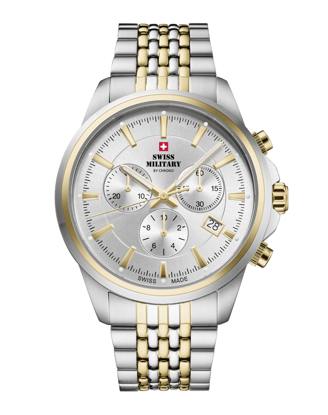 Swiss Military SM34107.06 – Classic Chronograph Watch Silver Bicolor image 0