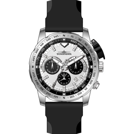 THUNDERBIRDS Aircraft Ejector Tachy Chronograph Silicone Strap Watch Panda image 1
