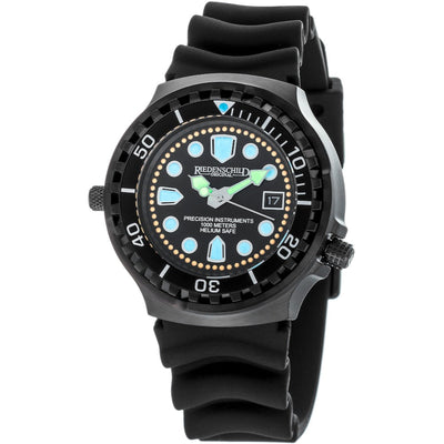 RIEDENSCHILD PRECISION INSRUMENTS GERMANY Divers Taucheruhr 1000m Helium Valve Watch Black/Light Blue image 0