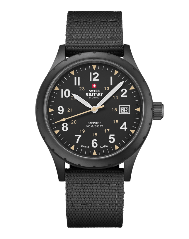 Swiss Military SM34108.06 – Classic Army Style Watch All-Black Canvas image 0