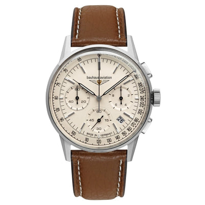 BAUHAUS Aviation Men's Chronograph Leather Watch 23765