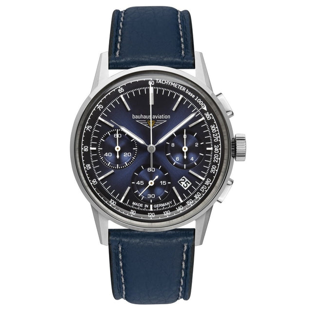 BAUHAUS Aviation Men's Chronograph Leather Watch 23763