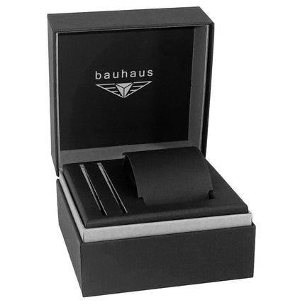BAUHAUS Men's Solar Leather Strap Watch with Power Display 21124