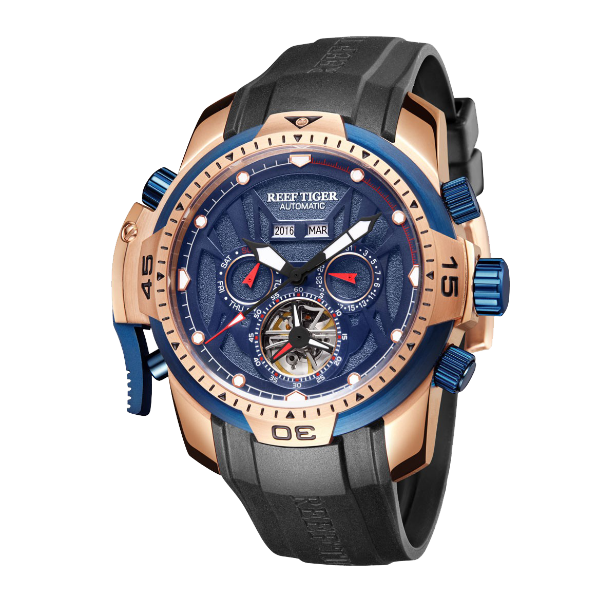 Reef Tiger Men's Aurora Transformers Skeleton Automatic Mechanical Watch image 11