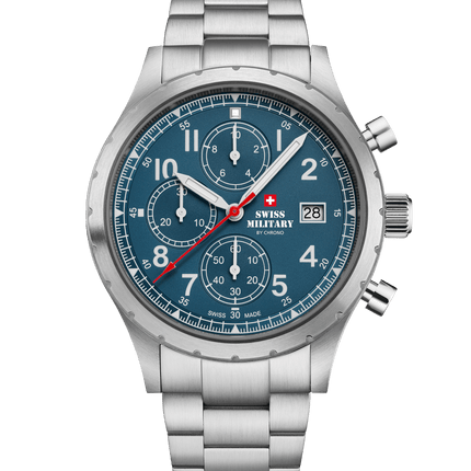 Swiss Military Field Chronograph Watch – Blue Steel | SM34117.02 image 0