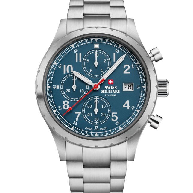 Swiss Military Field Chronograph Watch – Blue Steel | SM34117.02 image 0