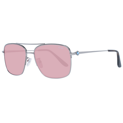 BMW Men's M Motorsports Classic Silver Rose Aviator Sunglasses