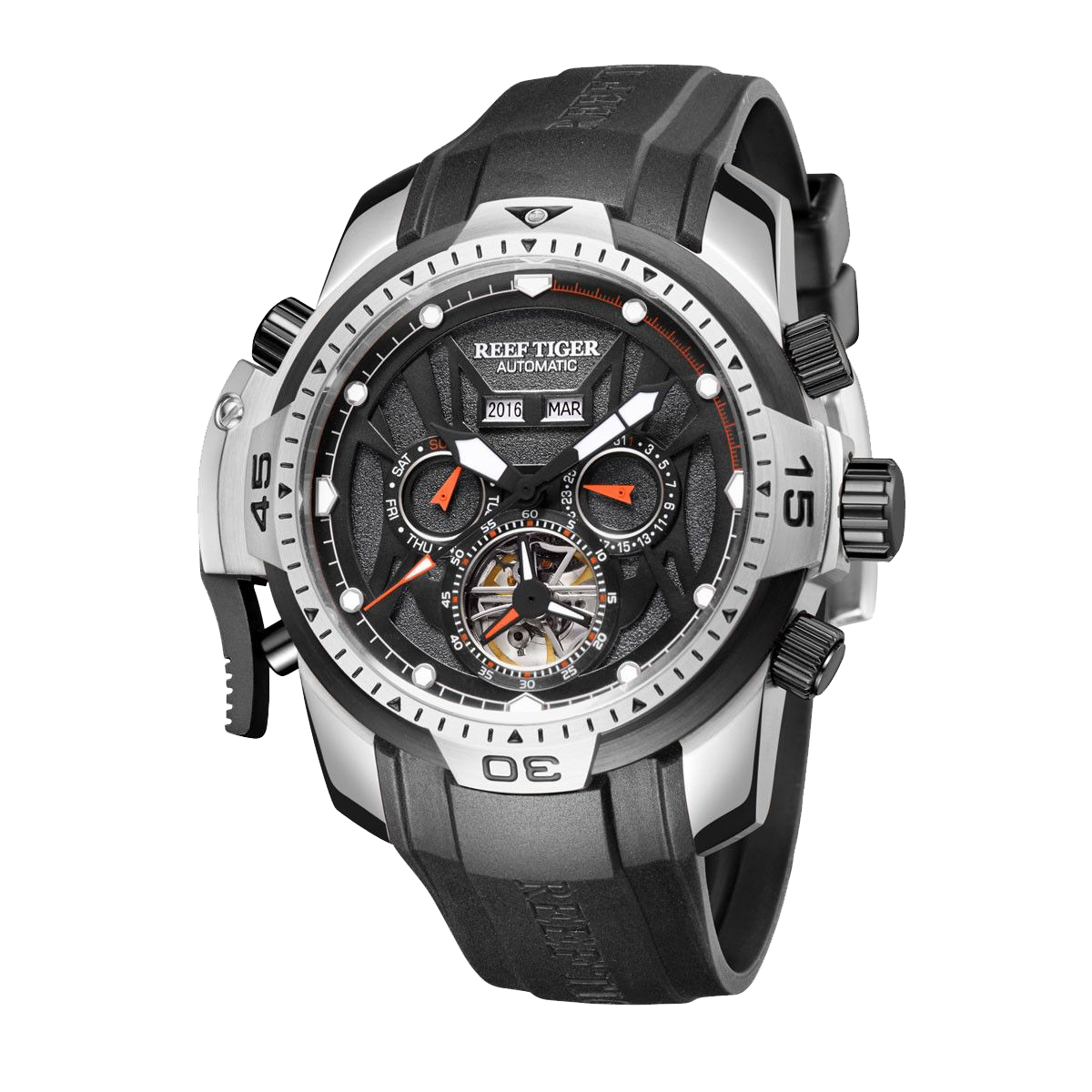 Reef Tiger Men's Aurora Transformers Skeleton Automatic Mechanical Watch image 8