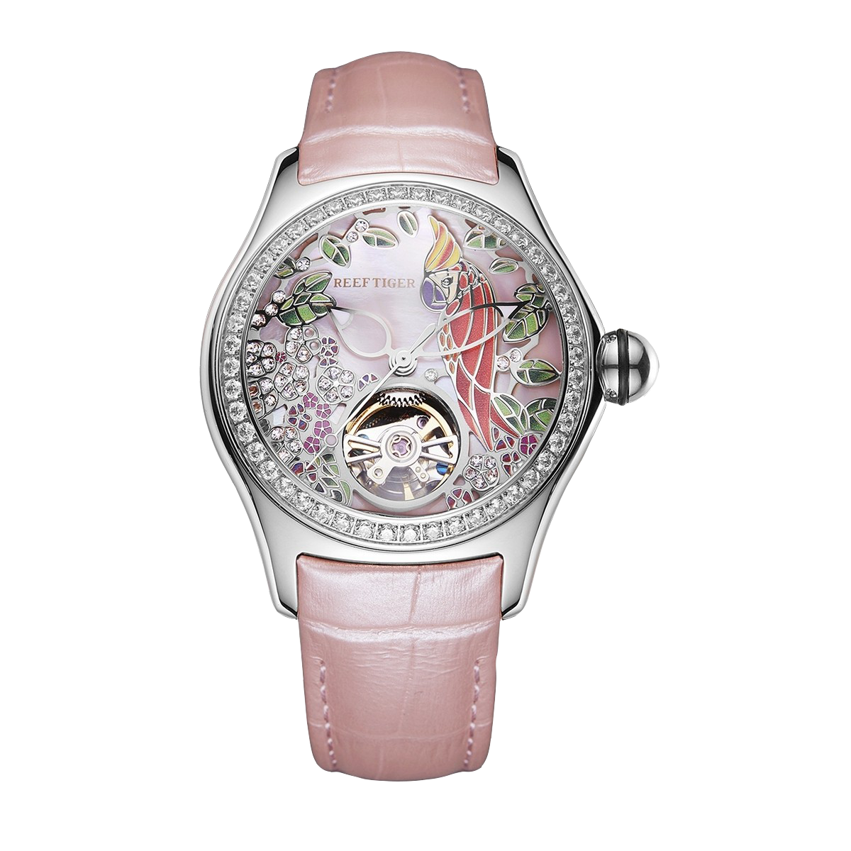 Luxury Diamond Automatic Women's Watch from Reef Tiger Aurora Parrots image 0