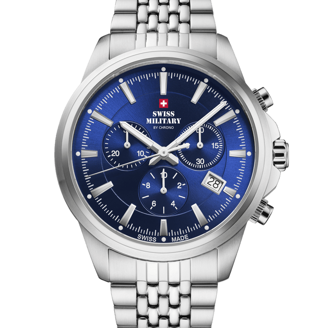 Swiss Military SM34107.03 – Classic Chronograph Watch Blue Steel image 0