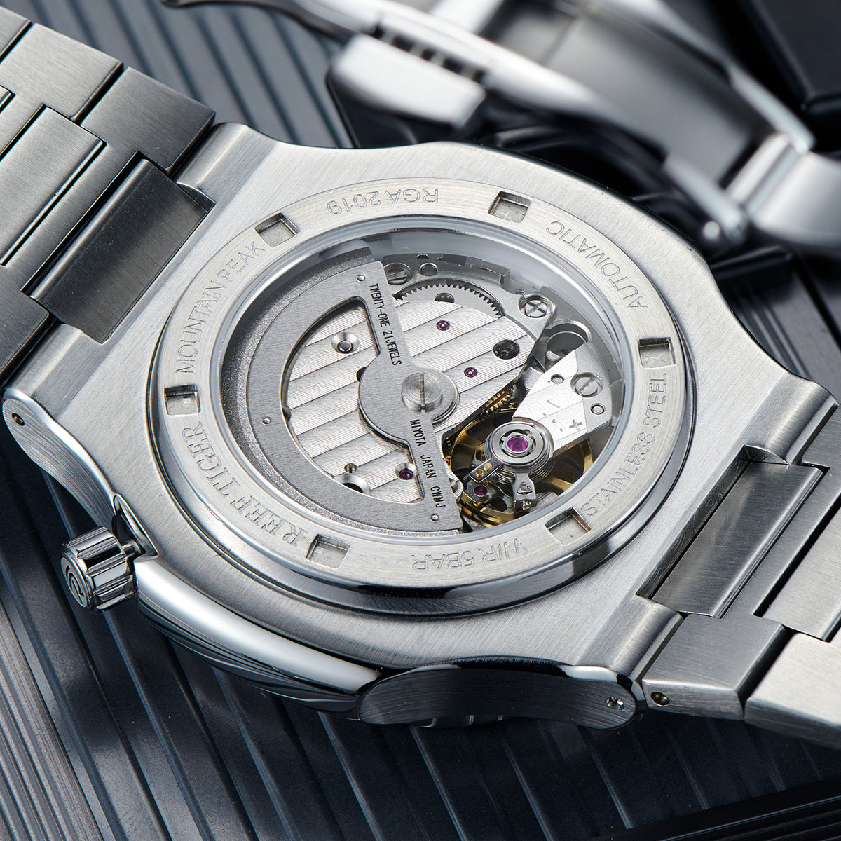 Reef Tiger Men's Peak 44mm Square Crystal Bezel Automatic Watch RGA2019 image 7