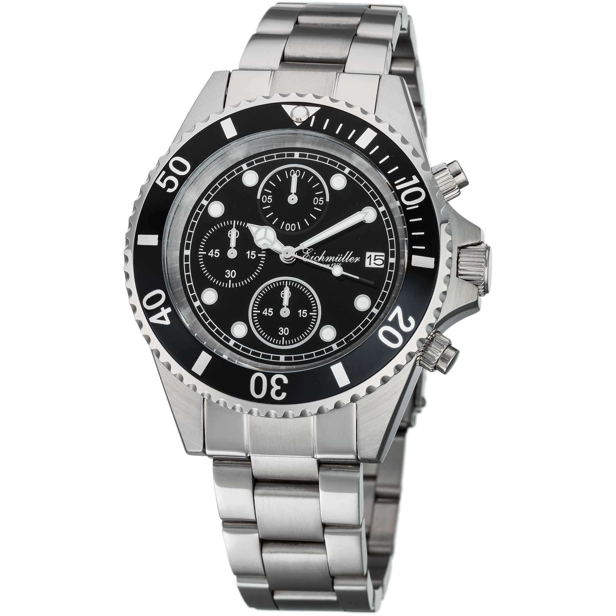 EICHMULLER since 1950 Diver Chrono 20ATM Silver/Black Watch image 0