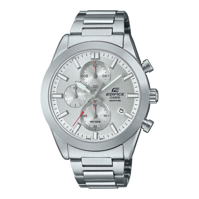 CASIO Men's Edifice Chronograph Standard Sapphire Watch Silver