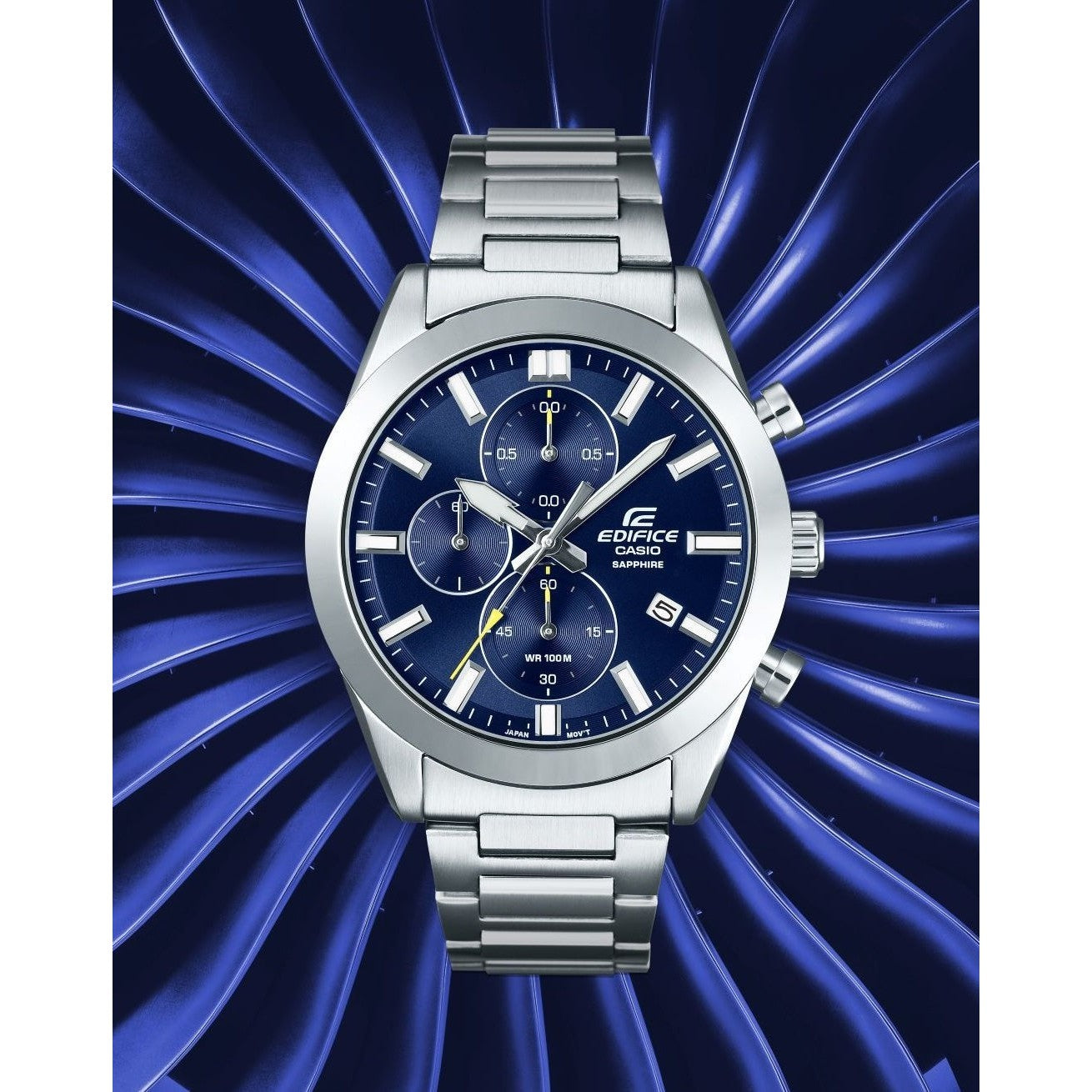 CASIO Men's Edifice Chronograph Standard Sapphire Watch Blue