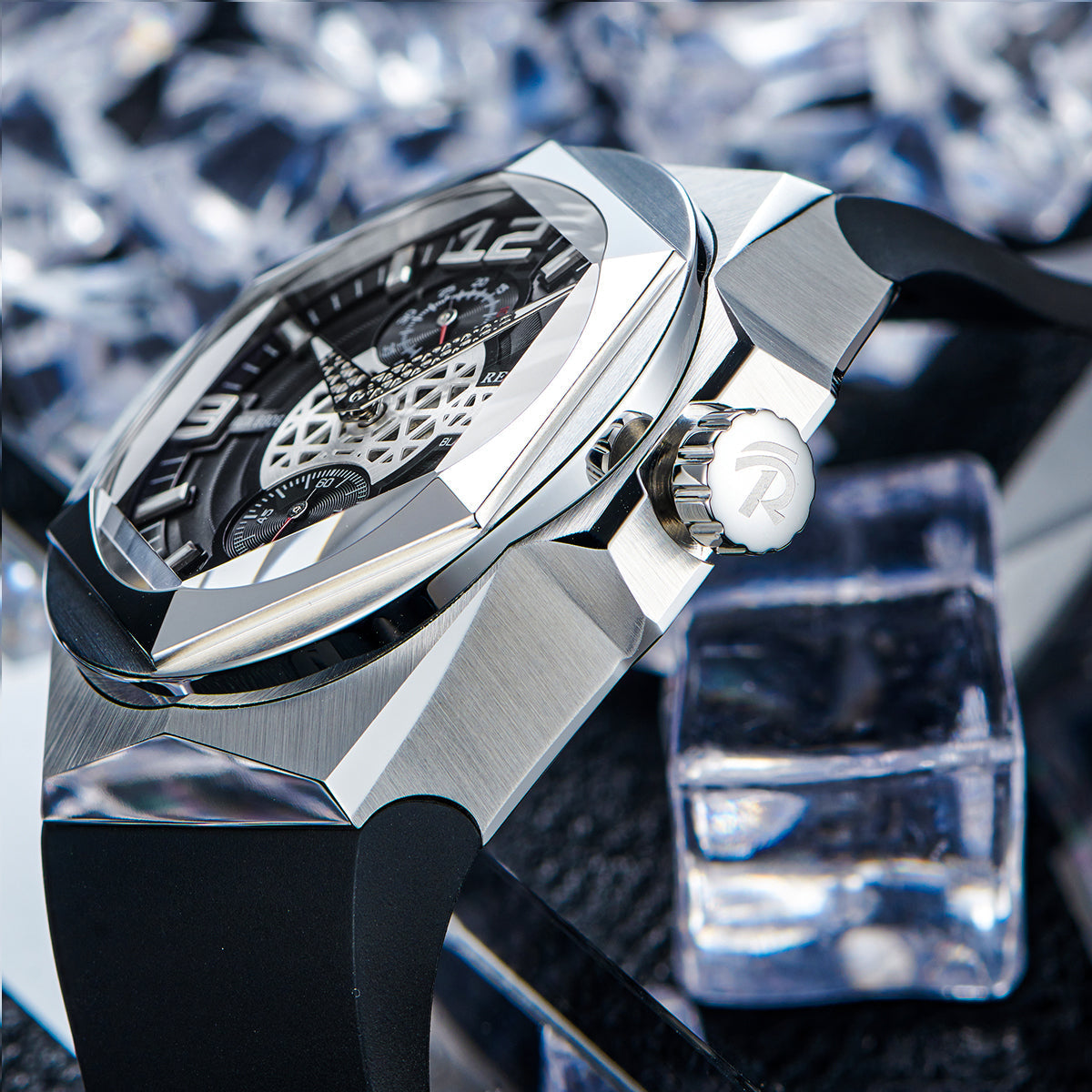 Reef Tiger Men's Black Shark Traveler Multifunctional Automatic Mechanical Dive Watch RGA6906 image 2