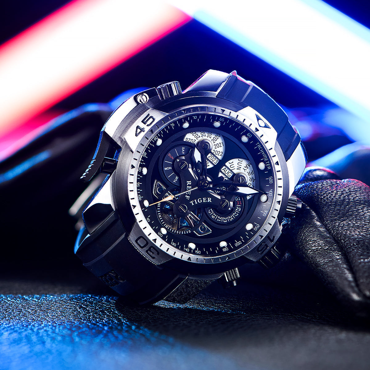 Reef Tiger Men's Aurora Concept Skeleton Automatic Mechanical Watch image 3