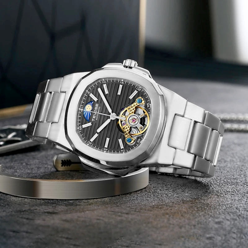 TEVISE Berlin Moonphase Open Heart Automatic Watch image 3