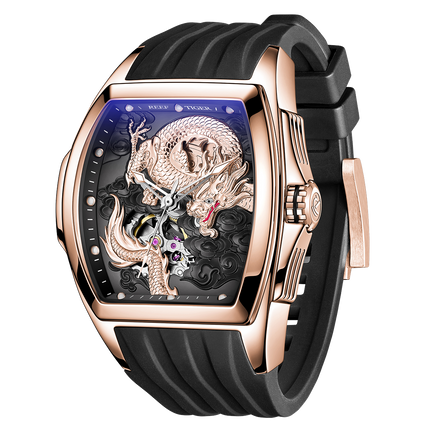 Reef Tiger Men's Aurora Chinese Dragon Skeleton Automatic Watch image 1