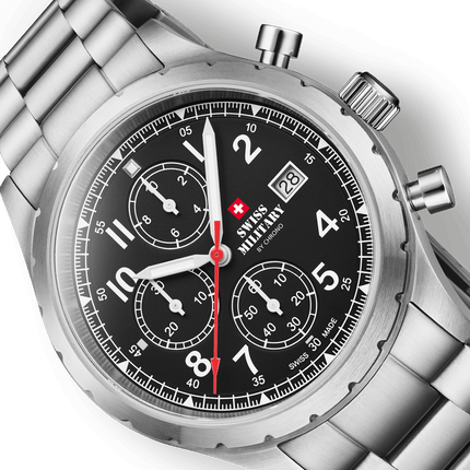 Swiss Military Field Chronograph Watch – Black Steel | SM34117.01 image 4