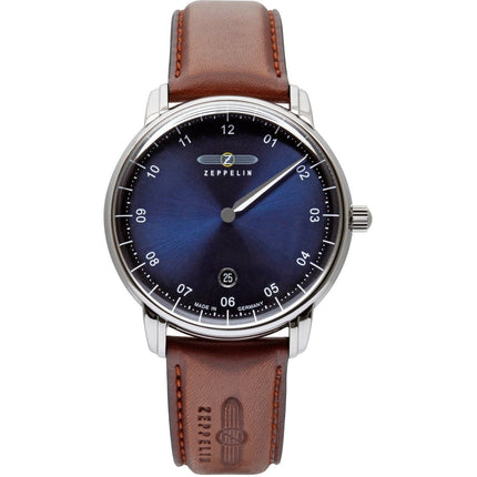 ZEPPELIN Men's New Captains Line Mono Timer Quartz 8642-3 Leather Watch image 0