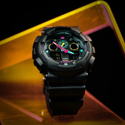 CASIO Men's G-Shock Watch GA-100MF Multi-Fluorescent
