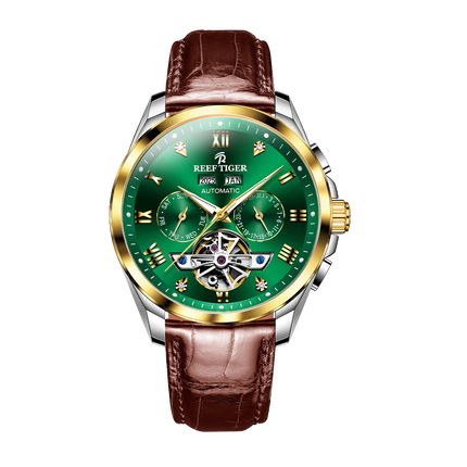 Reef Tiger Men's Classic Motion Day Date Automatic Watch RGA8235 - Leather image