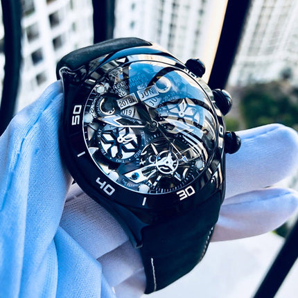 Reef Tiger Men's Aurora Air Bubbles Automatic Mechanical Skeleton Watch image 2