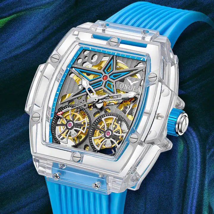 ONOLA Clear Series Plastic Transparent Maximus Double Barrel AUTOMATIC Watch image 8