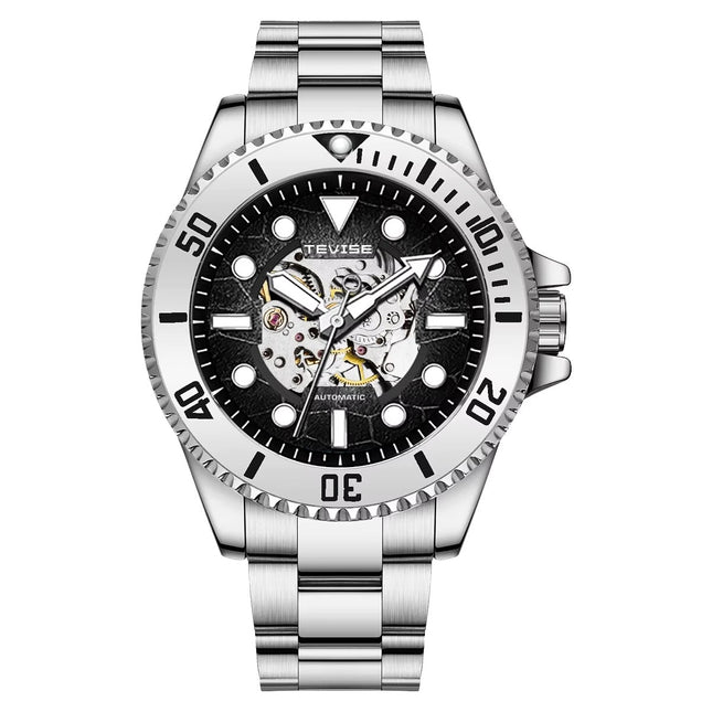 TEVISE Tanker Skeleton Automatic Watch Black image 0