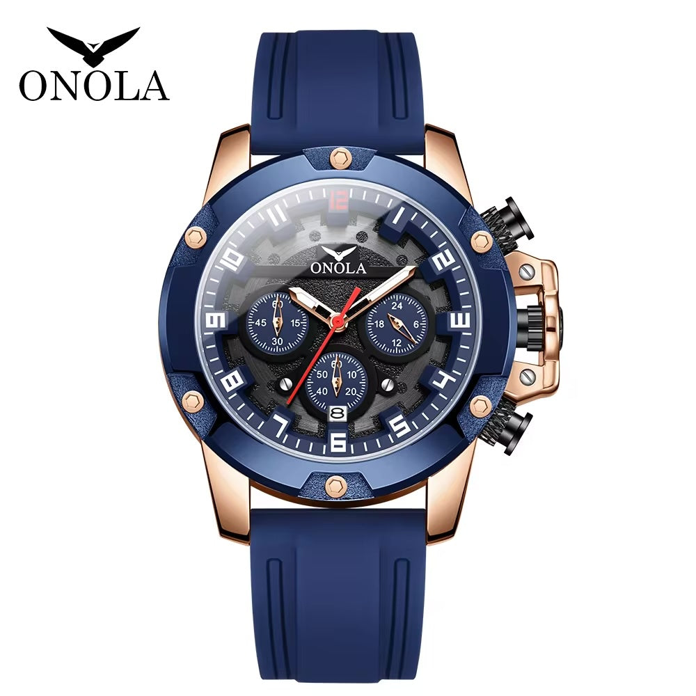 ONOLA Freeman Quartz Chronograph Silicone Strap Watch image 0