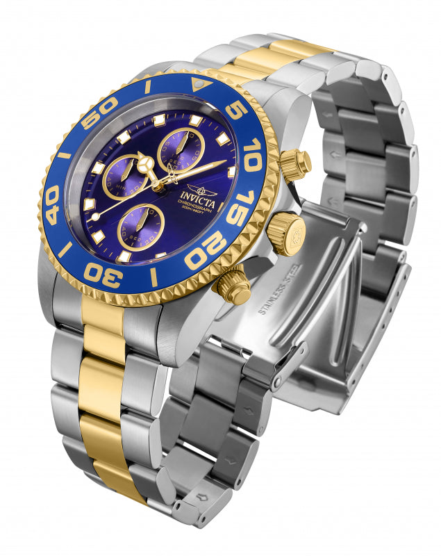 INVICTA Men's Pro Diver 43mm Chronograph Watch Two Tone/Blue image 1