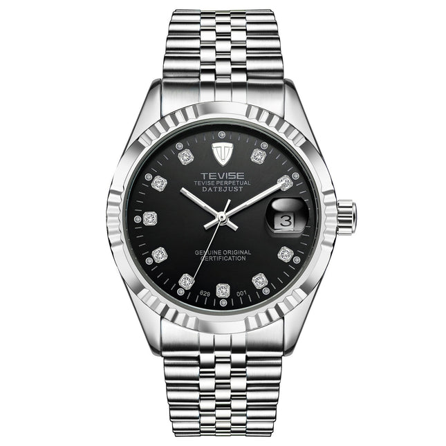 TEVISE Classic Automatic Calendar Silver/Black Watch image 0