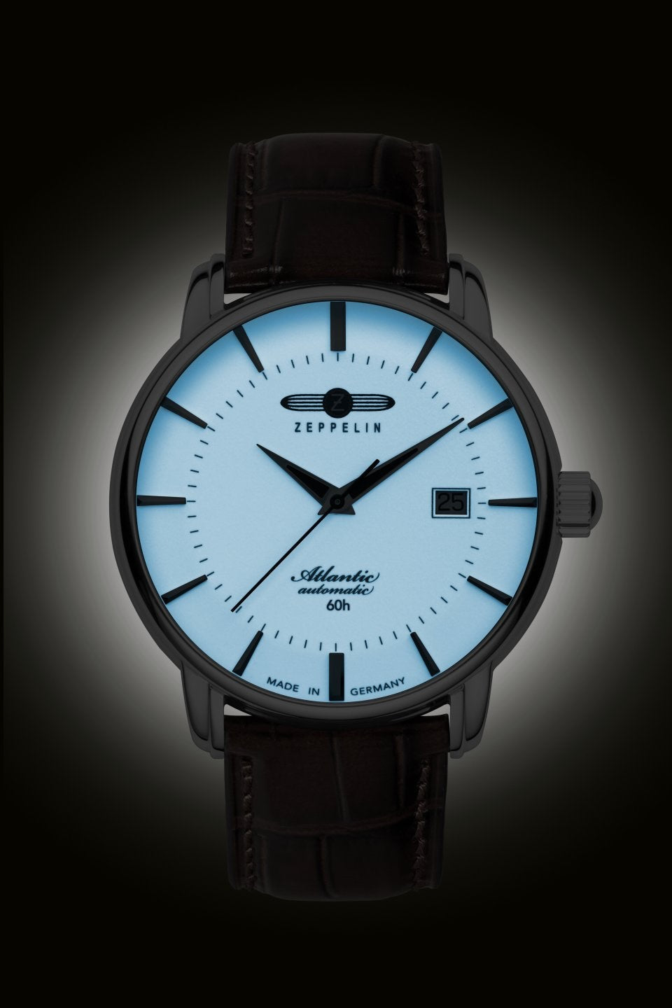 ZEPPELIN Men's Atlantic Automatic 60h Date Watch Night Glow 84605 image 1
