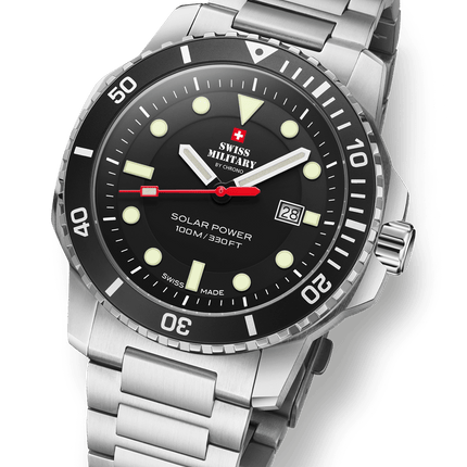 Swiss Military SMS34102.01-Swiss Solar Sports Watch Black Steel image 1