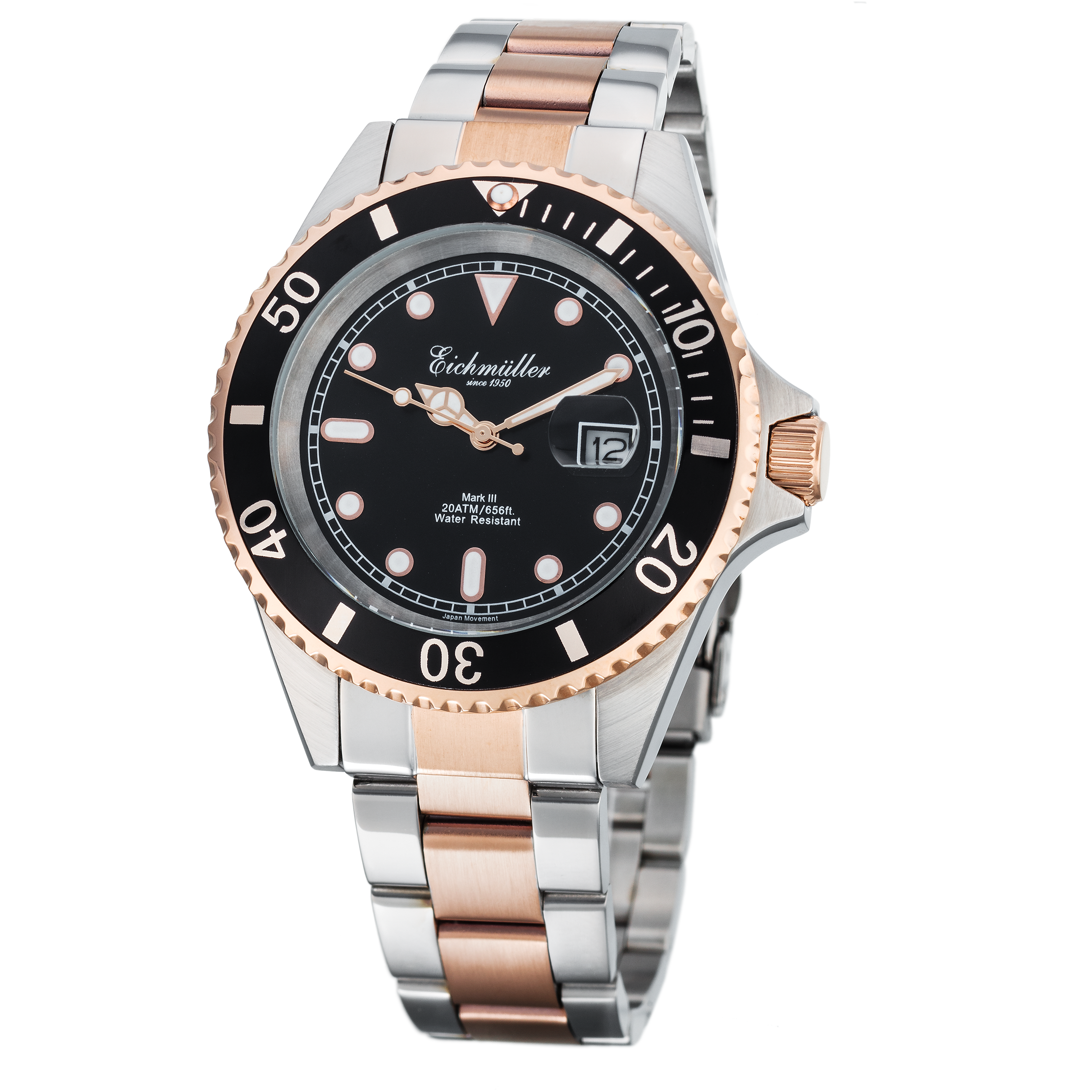 EICHMULLER since 1950 Mark III Diver 20ATM Rose Two Tone/Black Watch image 0