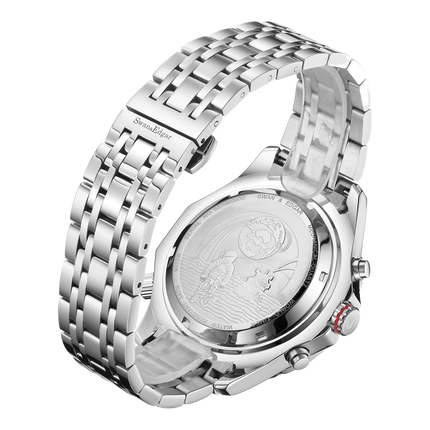 World Timer Mechanical Quartz Hybrid- Steel Matt Blue image 3