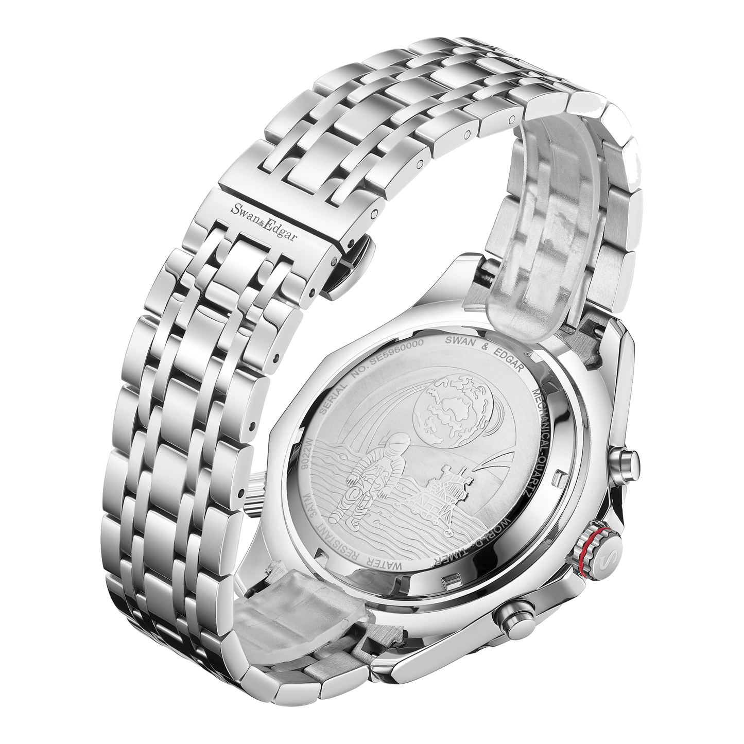 World Timer Mechanical Quartz Hybrid- Steel Matt Blue image 3