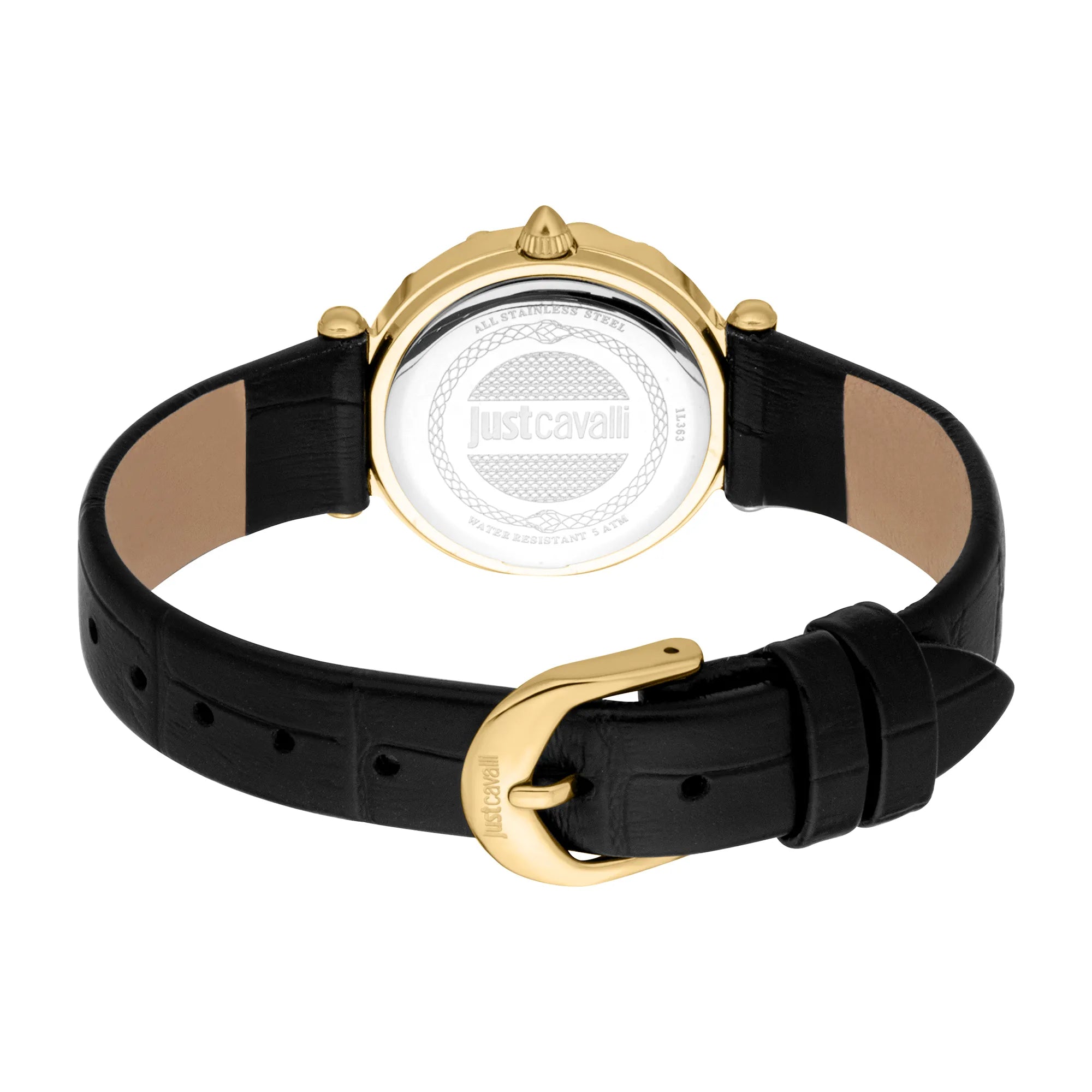 Just Cavalli Animalier Stella Snake Leather Black YG Silver image 1